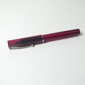 Sheaffer Fountain Pen Transparent Red Plastic F Nib As Is
